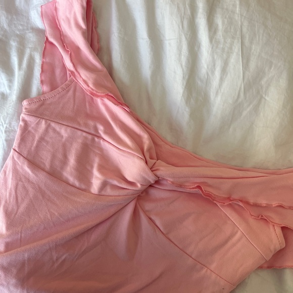 Pink Off-Shoulder Women's Top - Picture 4 of 4